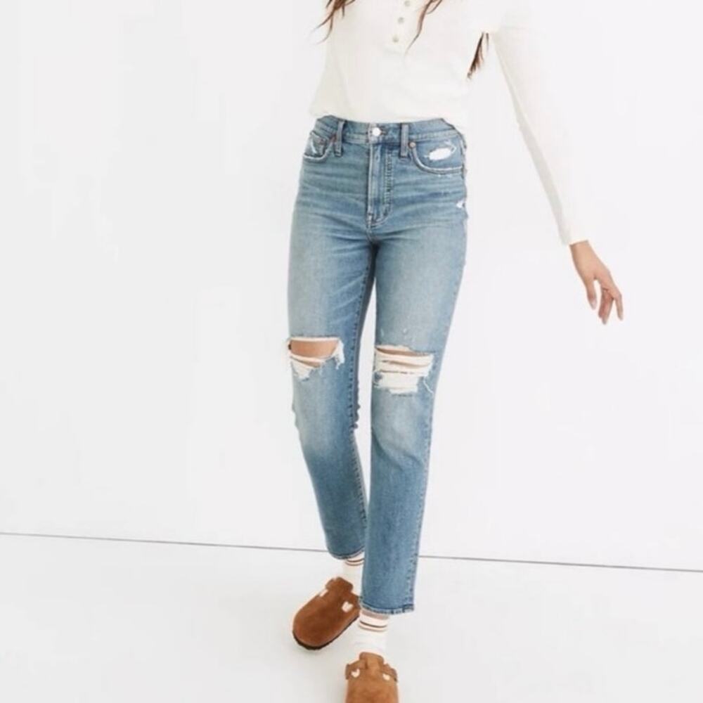 Madewell The Perfect Vintage Jean in Denman Wash Distressed Size 23